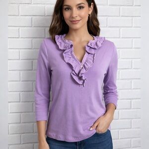 LAUREN RALPH LAUREN Purple Ruffled Women's Top/size M